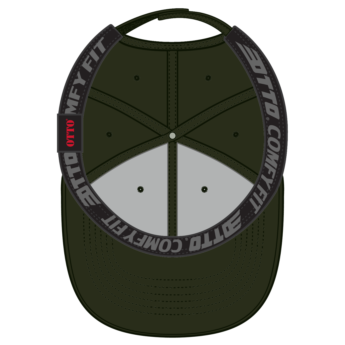 Inside View of 046 - Dk. Ol. Green OTTO CAP "OTTO COMFY FIT" 6 Panel Low Profile Baseball Cap