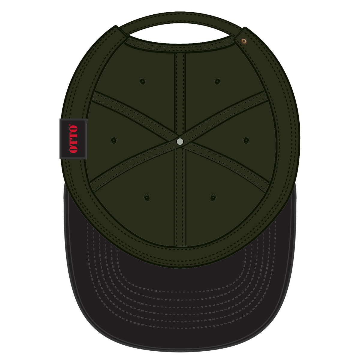 Inside View of 046B - Dk Ol Grn OTTO CAP 6 Panel Low Profile Baseball Cap