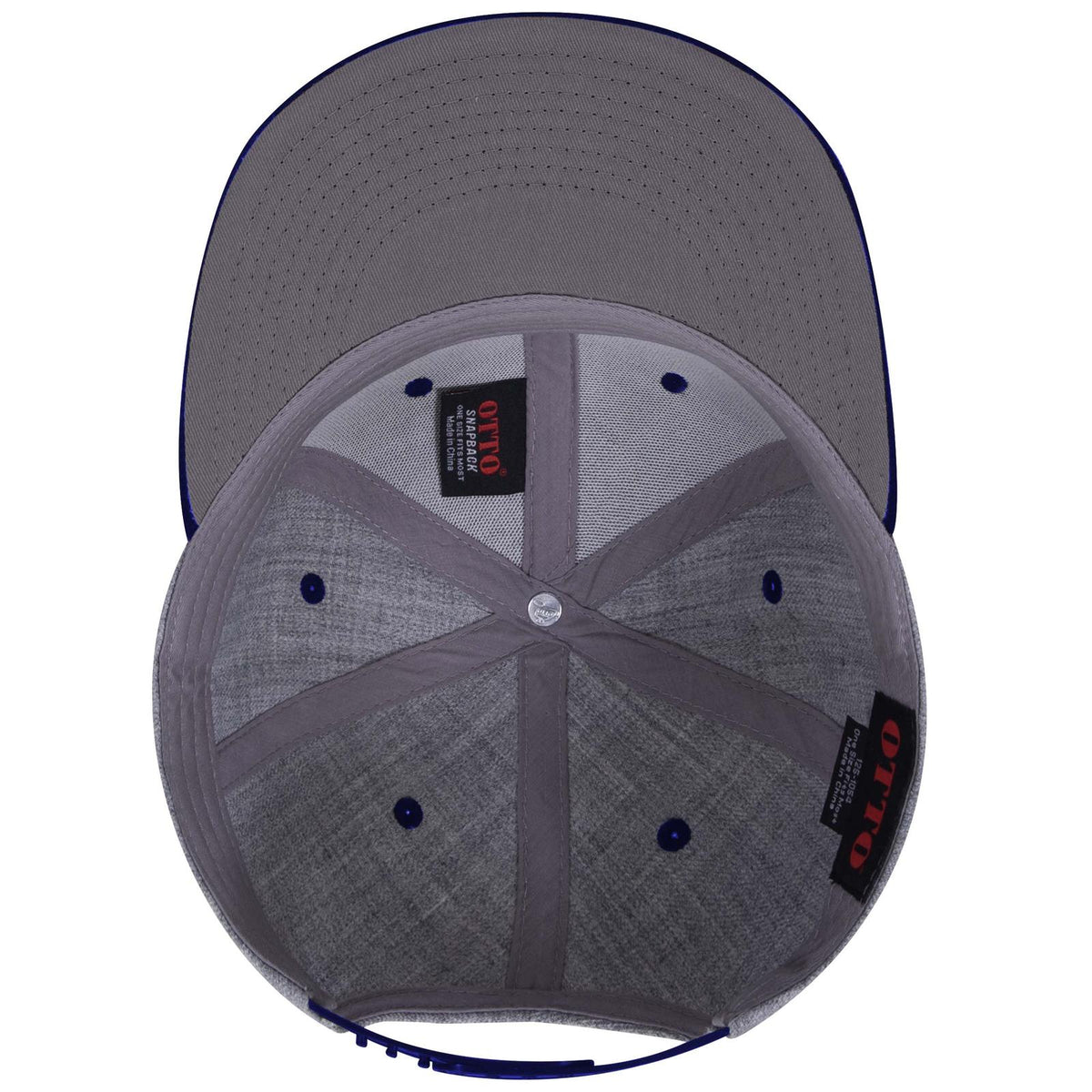 Inside View of 047474 - Nvy/H.Gry/H.Gry OTTO CAP "OTTO SNAP" 6 Panel Pro Style Snapback Hat