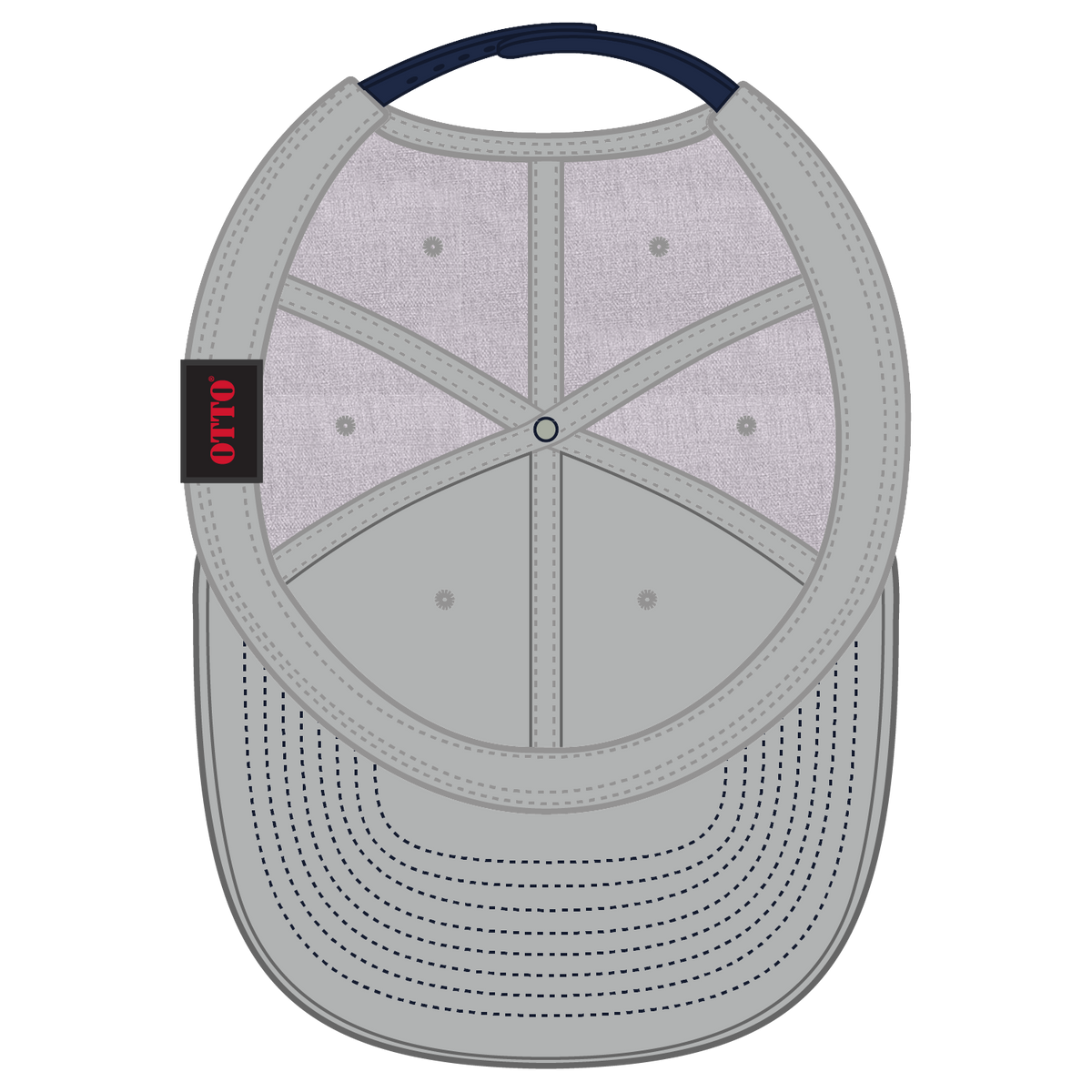 Inside View of 047474 - Nvy/H.Gry/H.Gry OTTO CAP "OTTO SNAP" 6 Panel Pro Style Snapback Hat