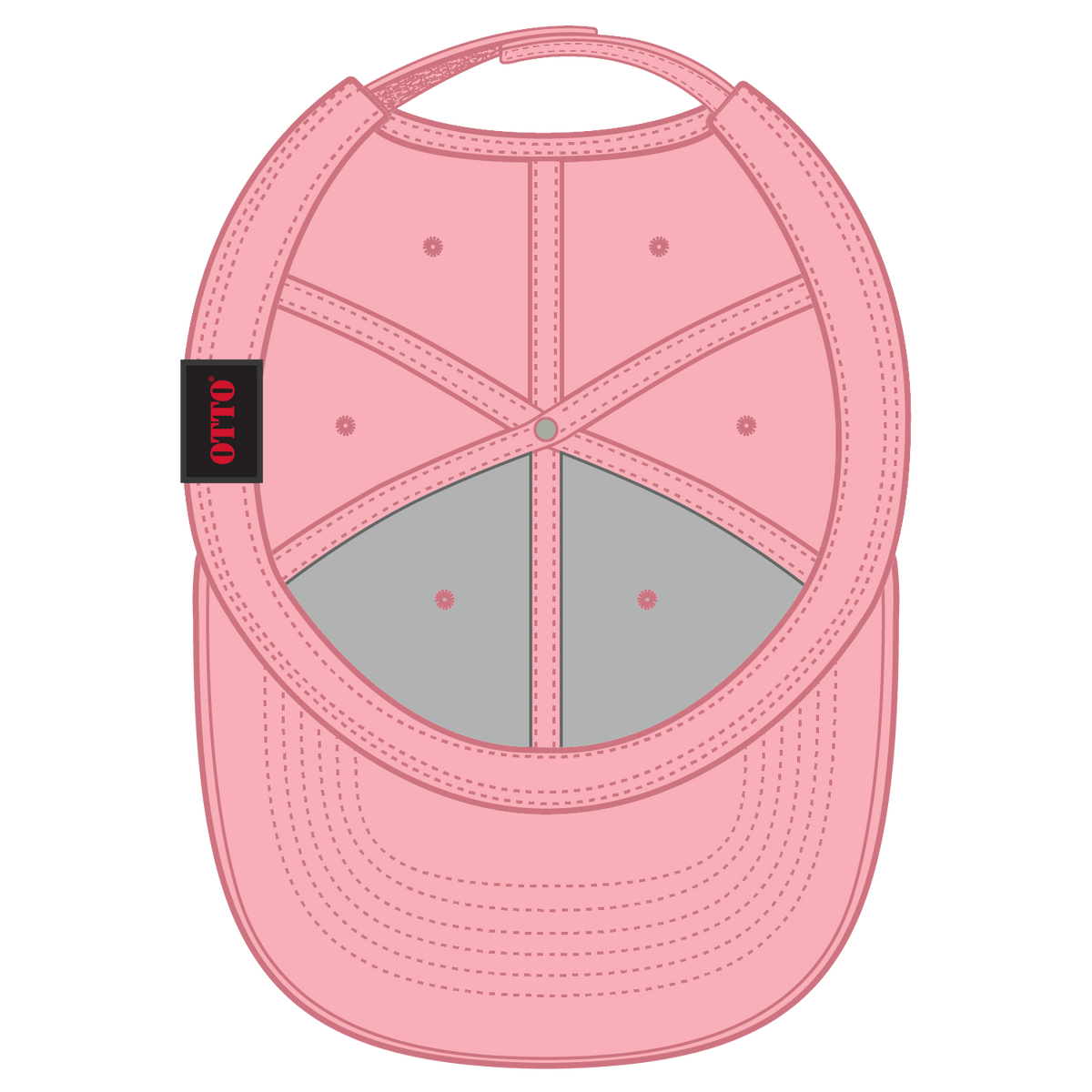 Inside View of 050 - Pink OTTO CAP 6 Panel Low Profile Baseball Cap