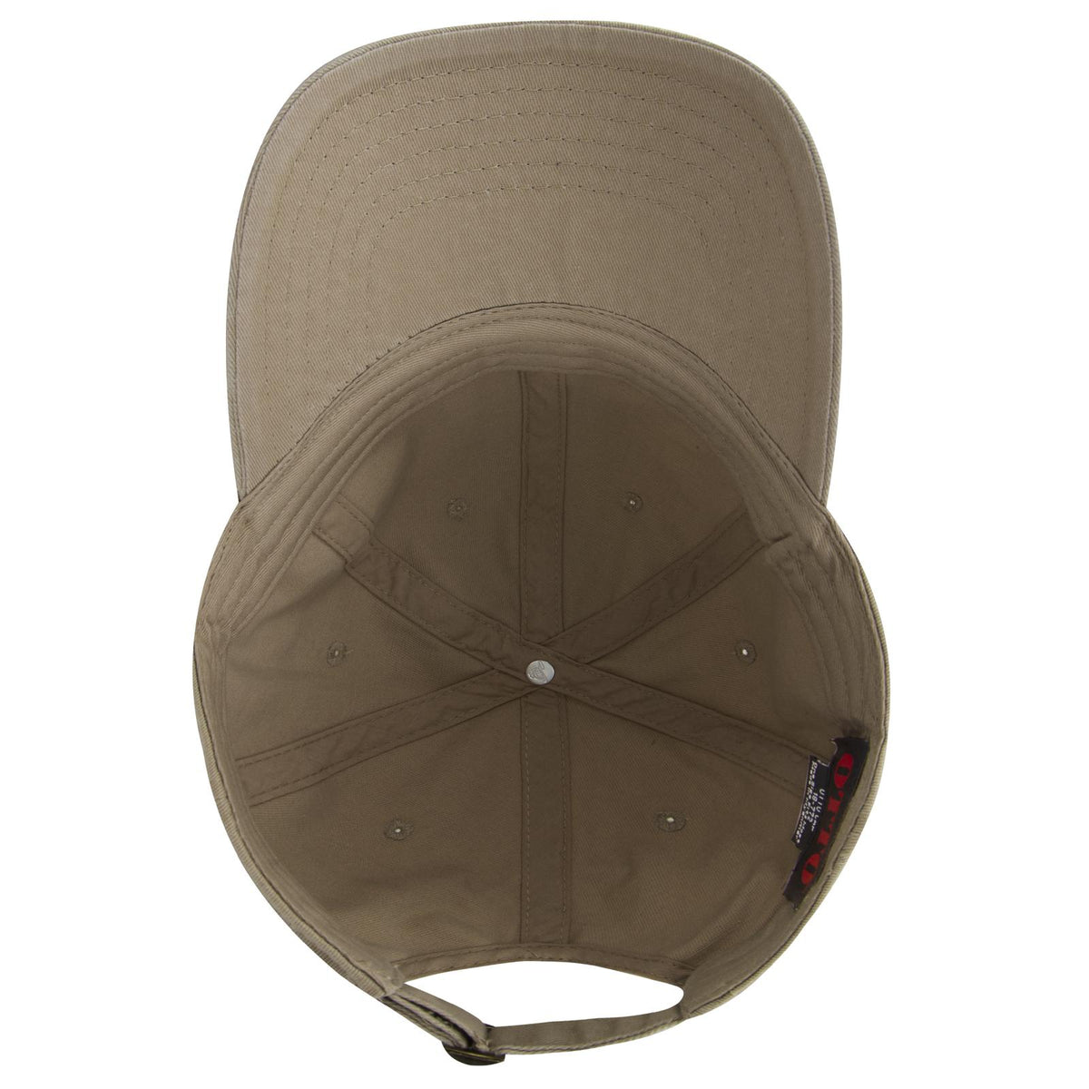 Inside View of 053 - Dk. Khaki OTTO CAP 6 Panel Low Profile Dad Hat