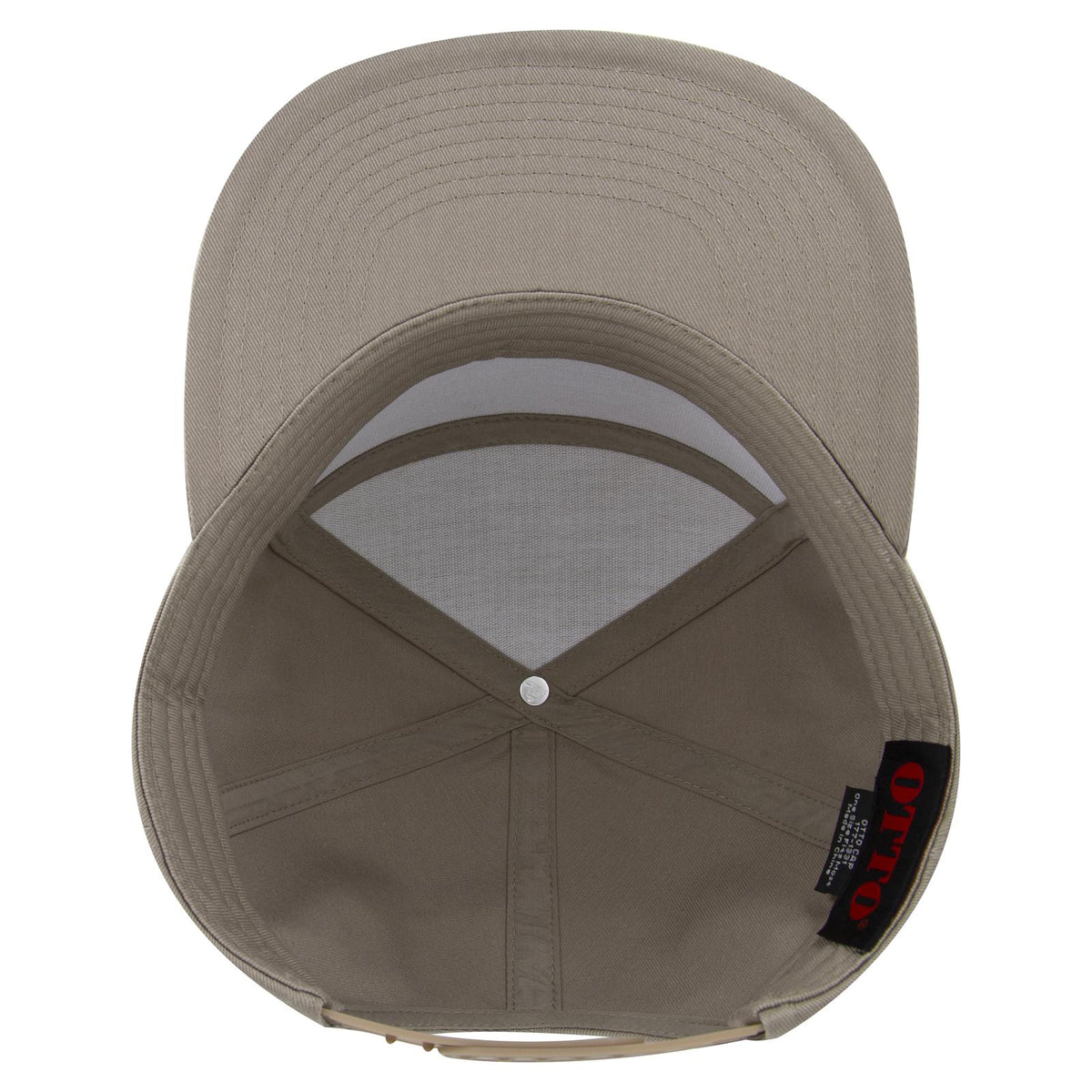 Inside View of 053 - Dk. Khaki OTTO CAP "OTTO SNAP" 7 Panel Pro Style Snapback Hat