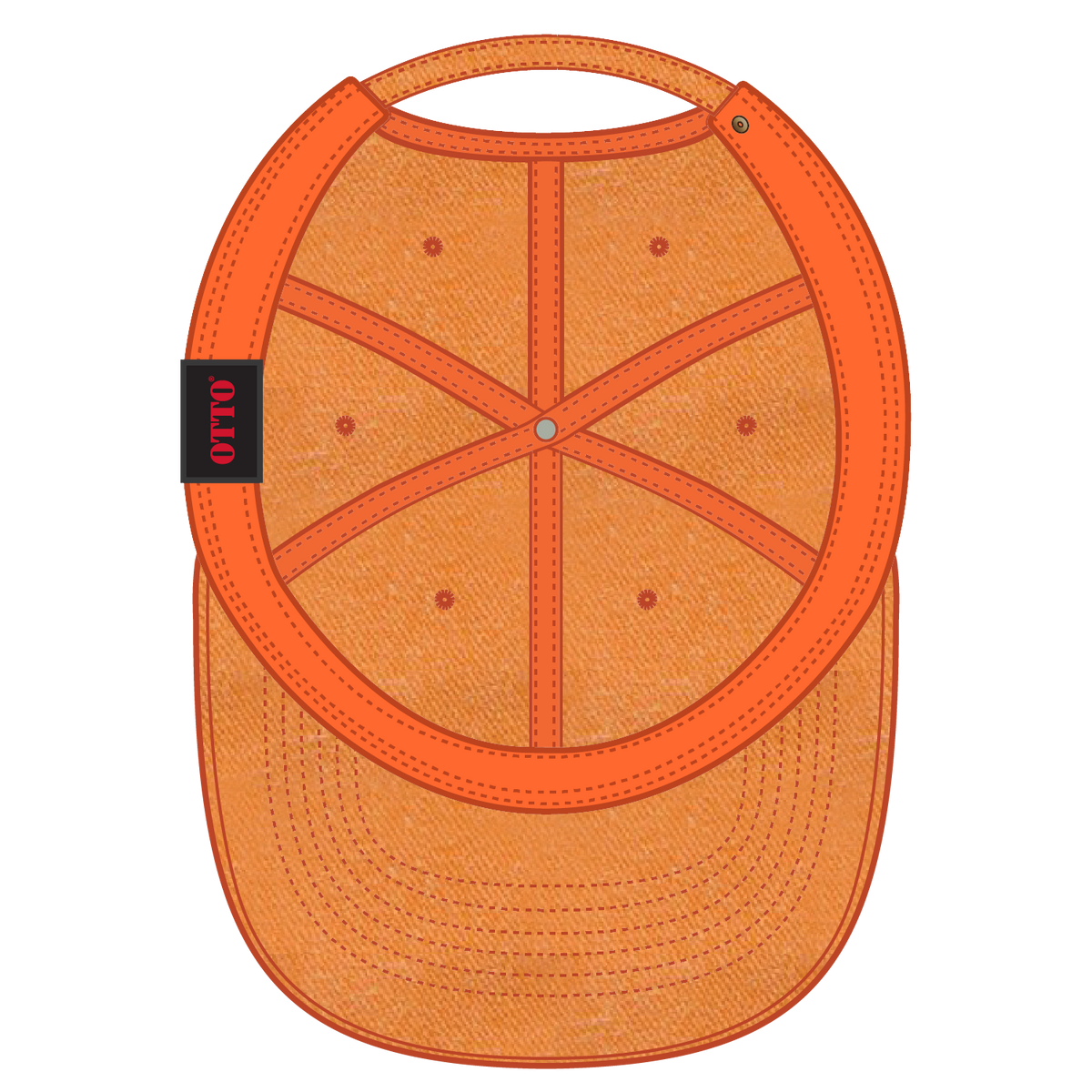 Inside View of 056 - Pkn. Orange OTTO CAP 6 Panel Low Profile Dad Hat