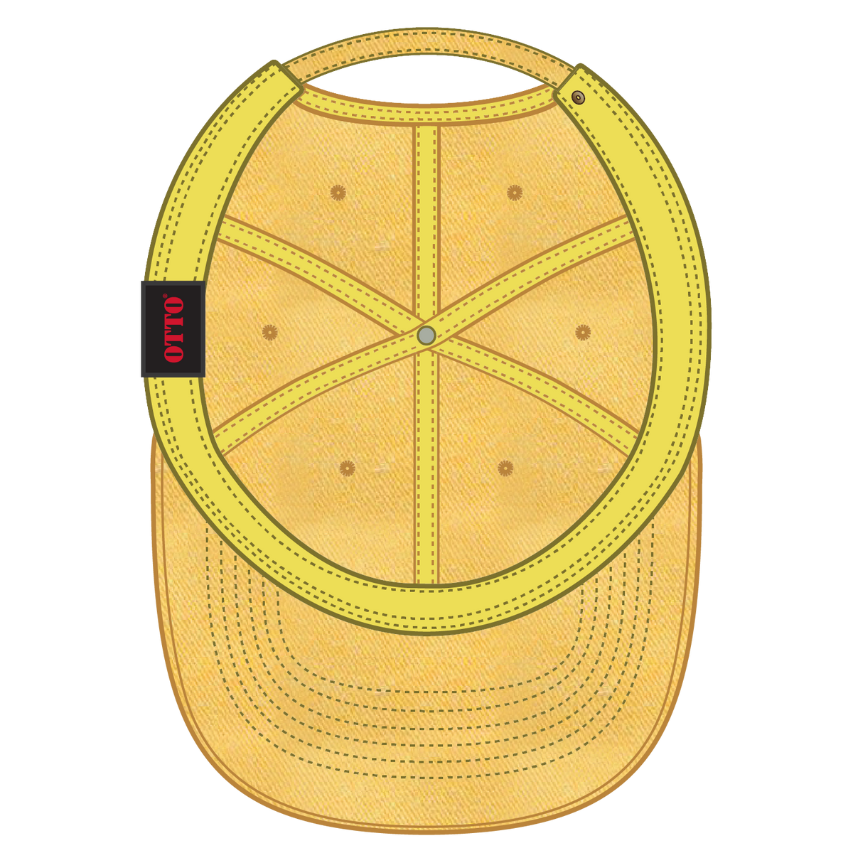 Inside View of 058 - Bright Yellow OTTO CAP 6 Panel Low Profile Dad Hat