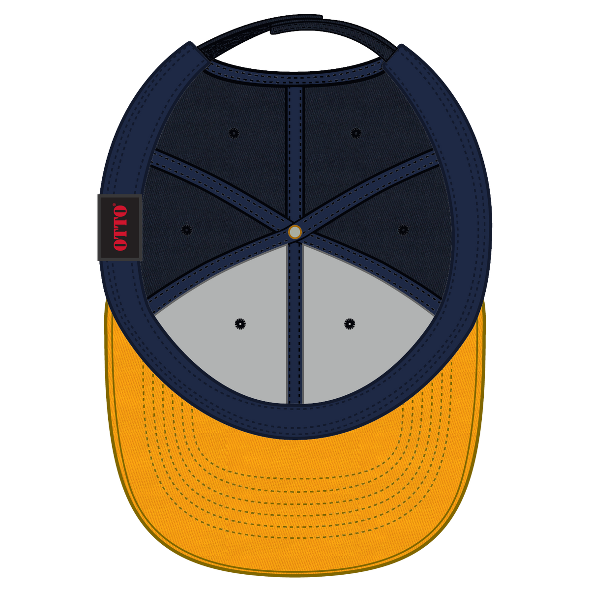 Inside View of 060404 - Gld/Nvy/Nvy OTTO CAP 6 Panel Low Profile Baseball Cap