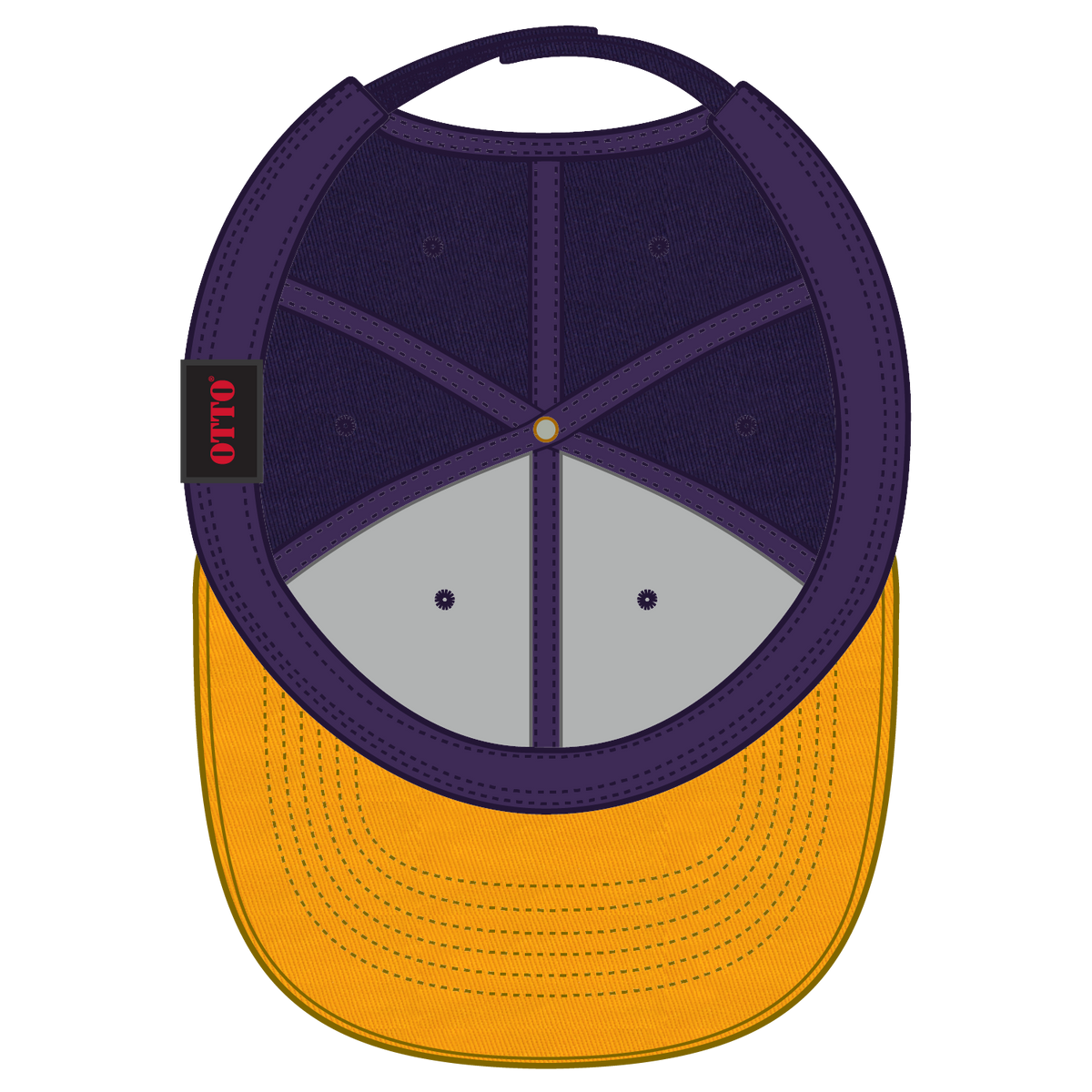 Inside View of 061111 - Gld/Pur/Pur OTTO CAP 6 Panel Low Profile Baseball Cap