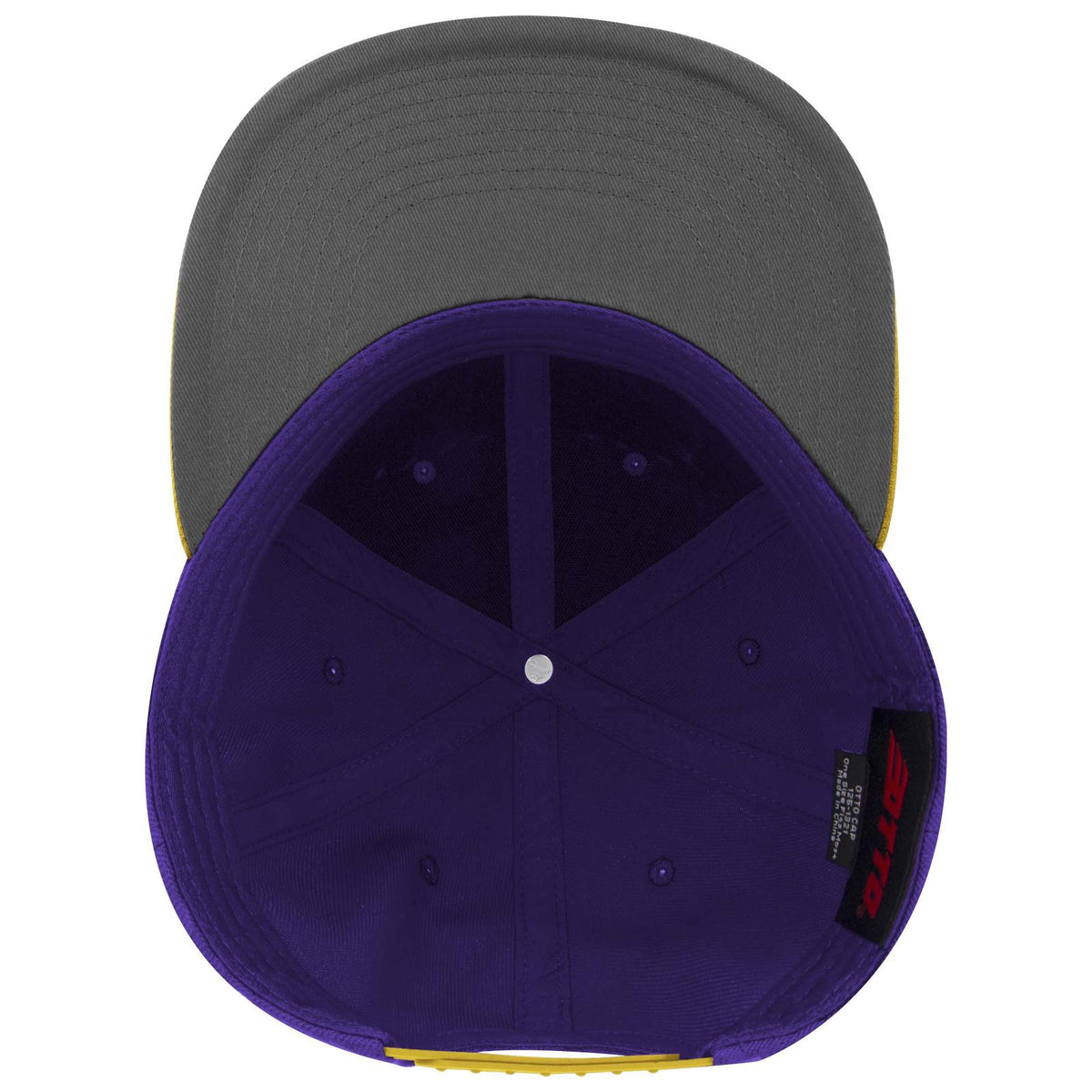 Inside View of 061111 - Gld/Pur/Pur OTTO CAP "OTTO SNAP" 6 Panel Pro Style Snapback Hat