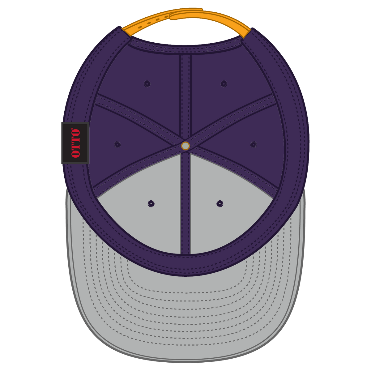 Inside View of 061111 - Gld/Pur/Pur OTTO CAP "OTTO SNAP" 6 Panel Pro Style Snapback Hat