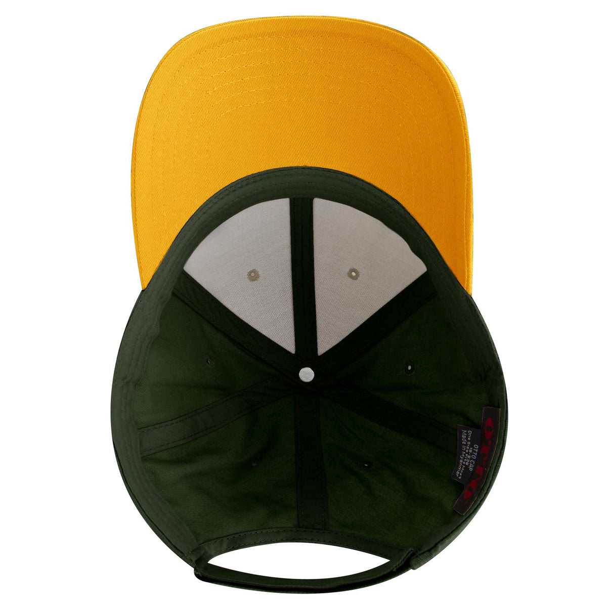 Inside View of 061717 - Gld/Dk.Grn/Dk.Grn OTTO CAP 6 Panel Low Profile Baseball Cap