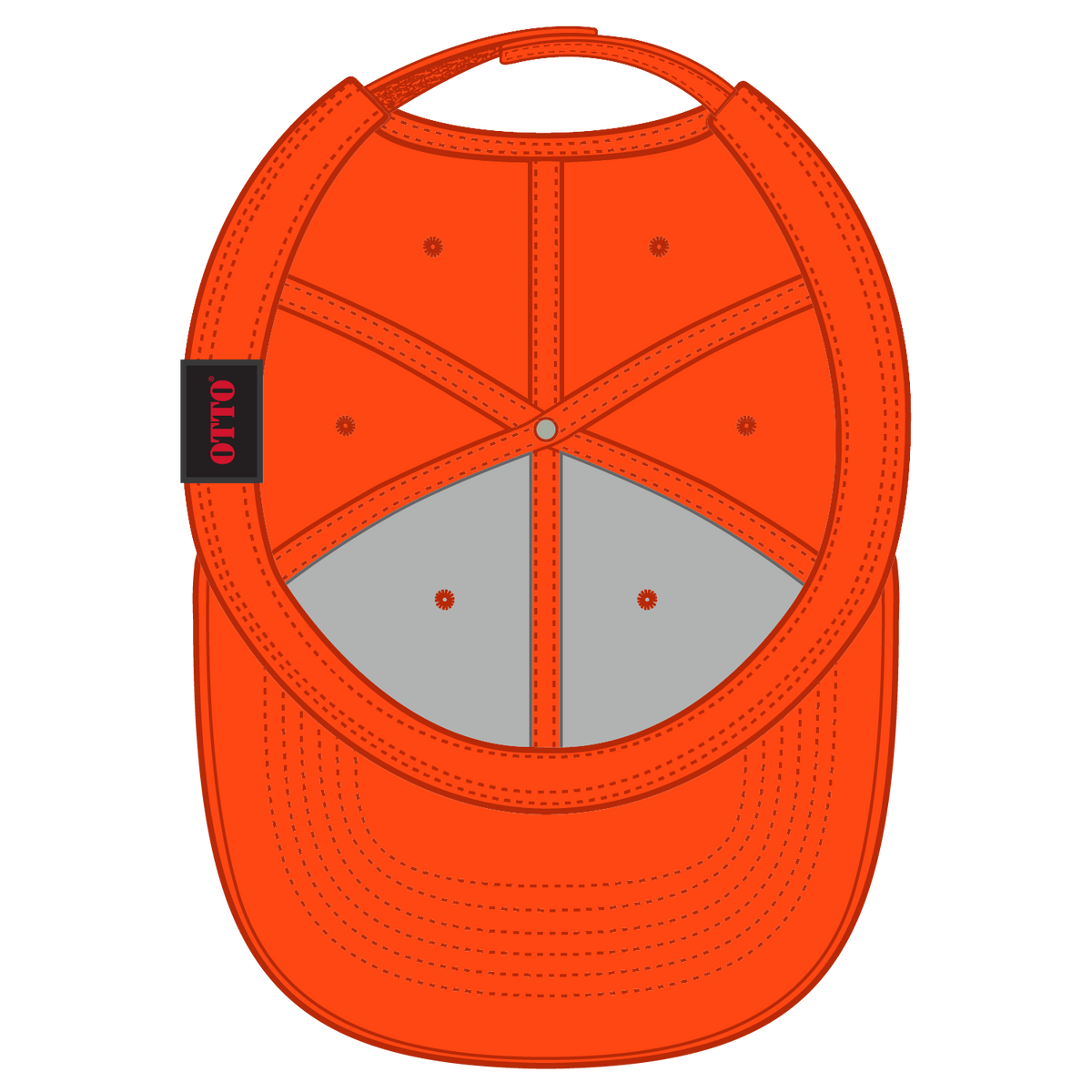 Inside View of 062 - Orange OTTO CAP 6 Panel Low Profile Baseball Cap
