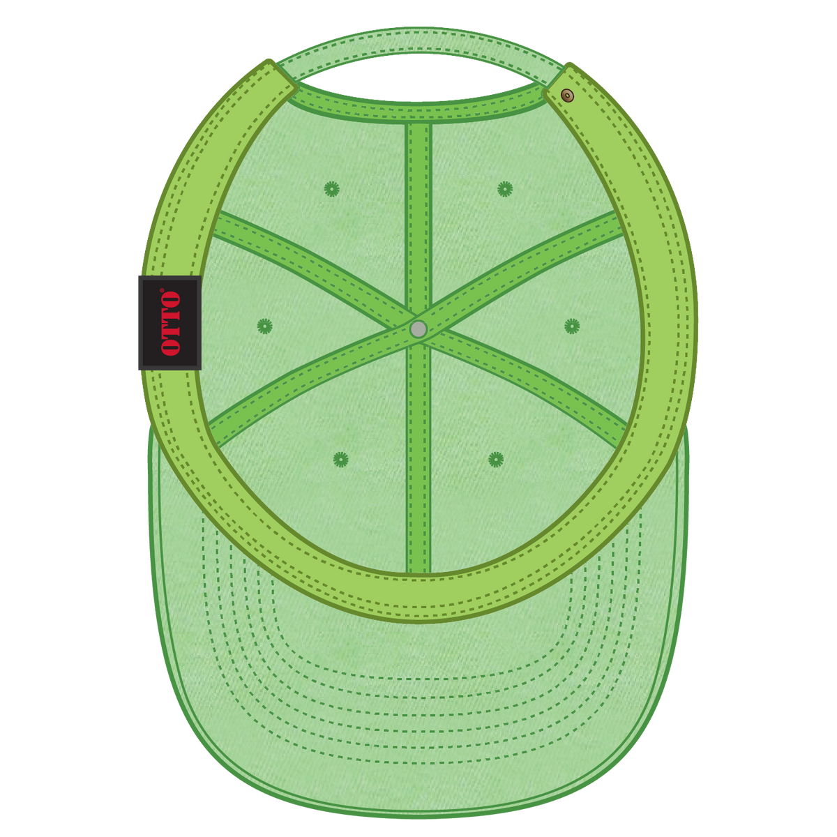 Inside View of 066 - Lime OTTO CAP 6 Panel Low Profile Dad Hat
