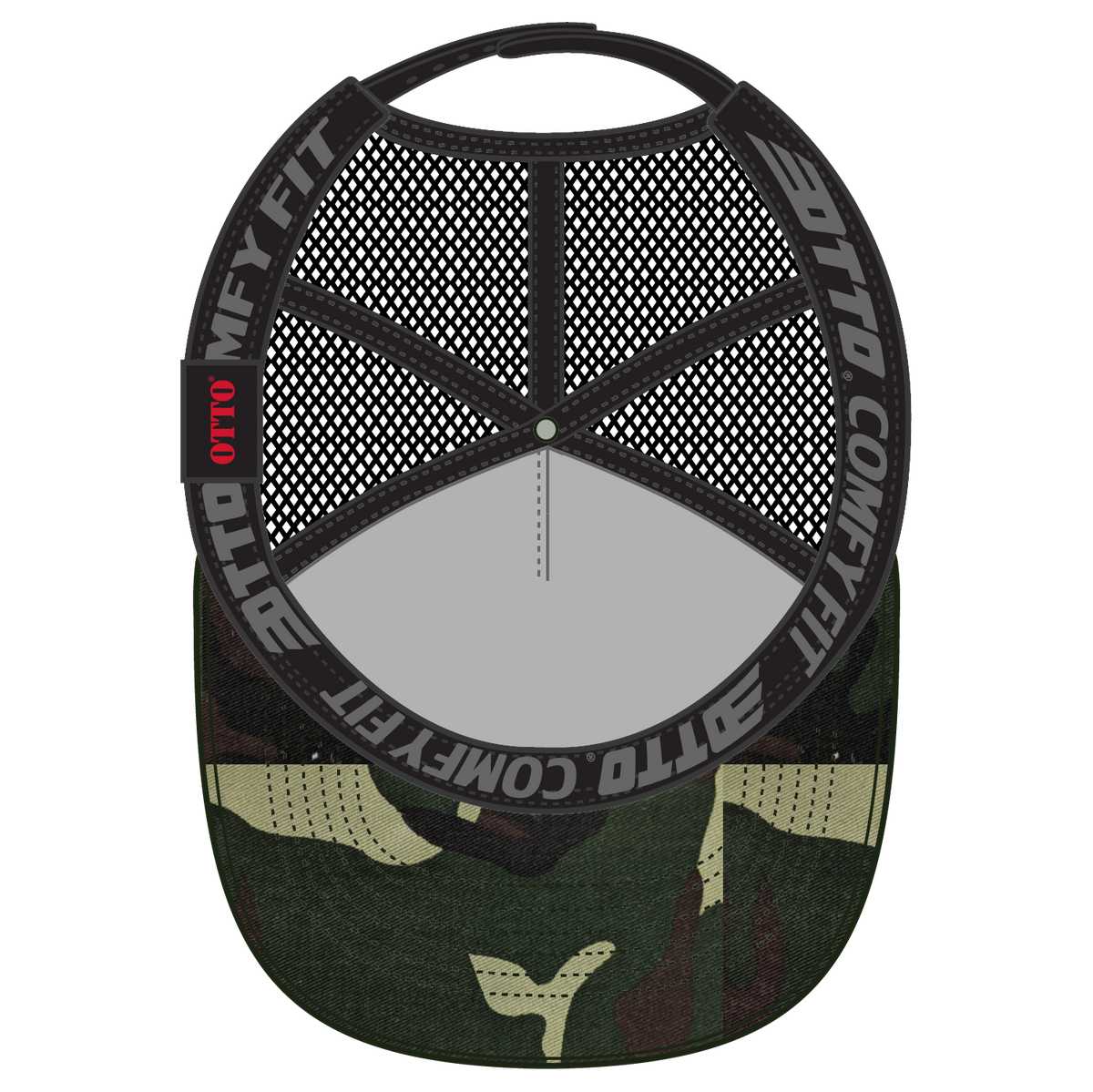 Inside View of 0703CPB OTTO CAP "OTTO COMFY FIT" 5 Panel High Crown Mesh Back Trucker Hat