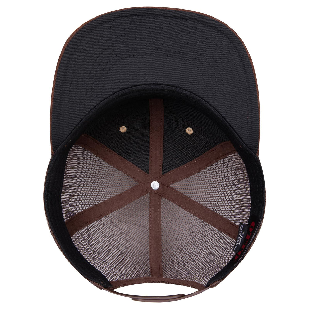 Inside View of 0711207 - Brn/Crk/Brn OTTO CAP "OTTO SNAP" 6 Panel Pro Style Mesh Back Trucker Snapback Hat
