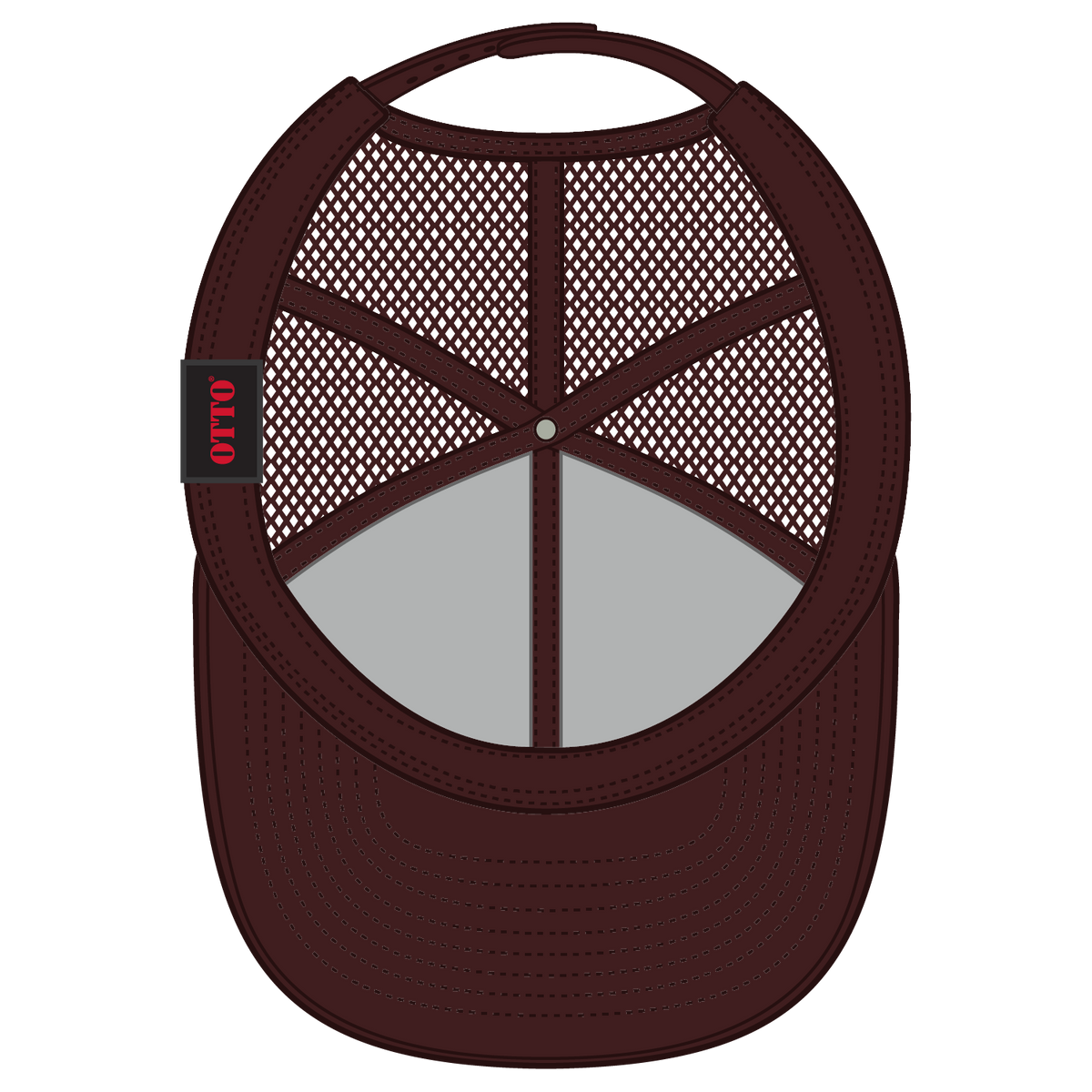 Inside View of 0711207 - Brn/Crk/Brn OTTO CAP "OTTO SNAP" 6 Panel Pro Style Mesh Back Trucker Snapback Hat