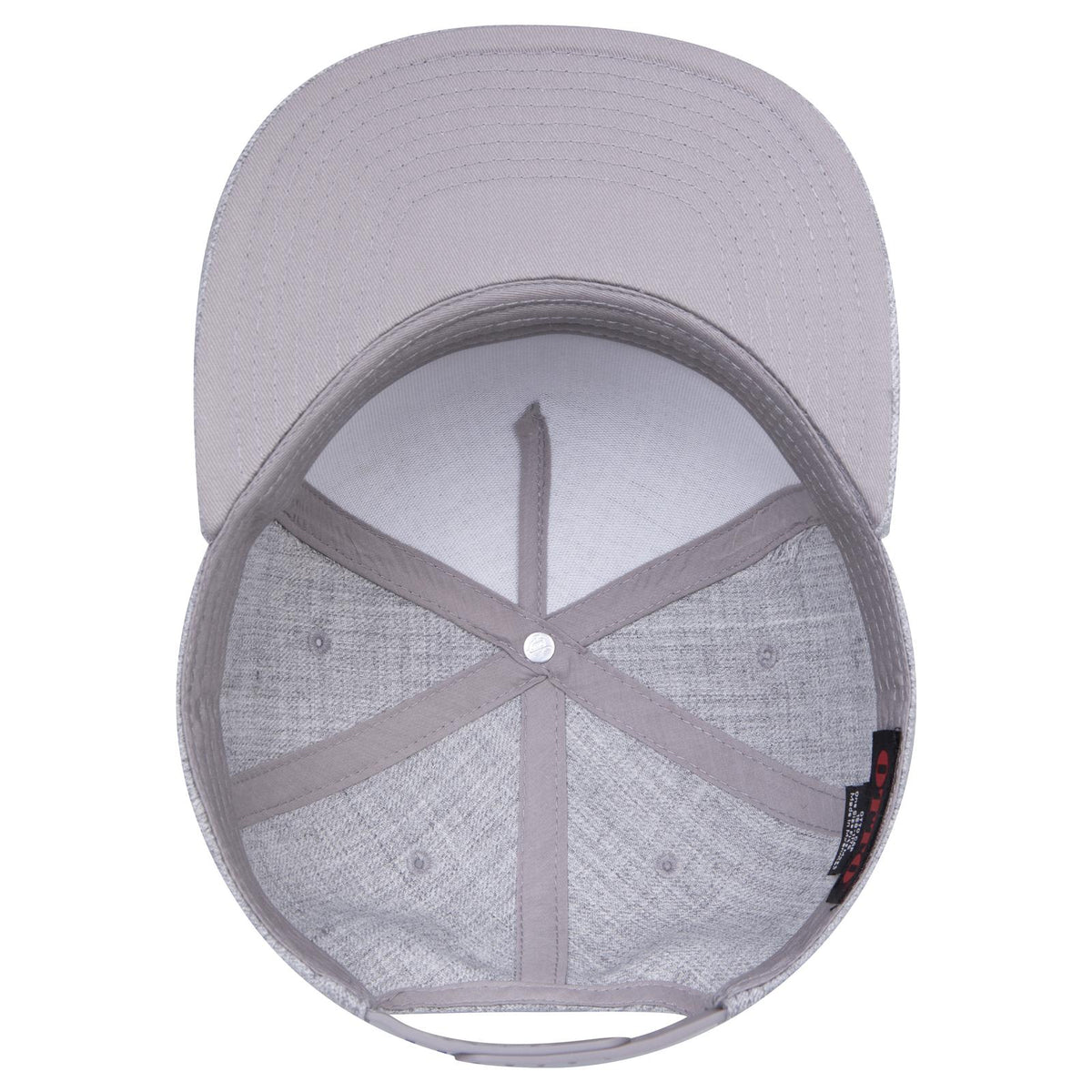 Inside View of 074 - Heath. Gray OTTO CAP "OTTO SNAP" 5 Panel Pro Style Snapback Hat