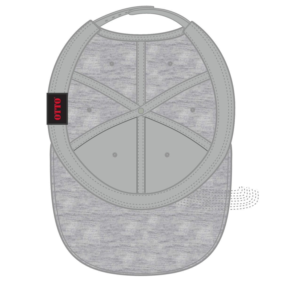 Inside View of 074 - Heath. Gray OTTO CAP "OTTO SNAP" 6 Panel Mid Profile Snapback Hat