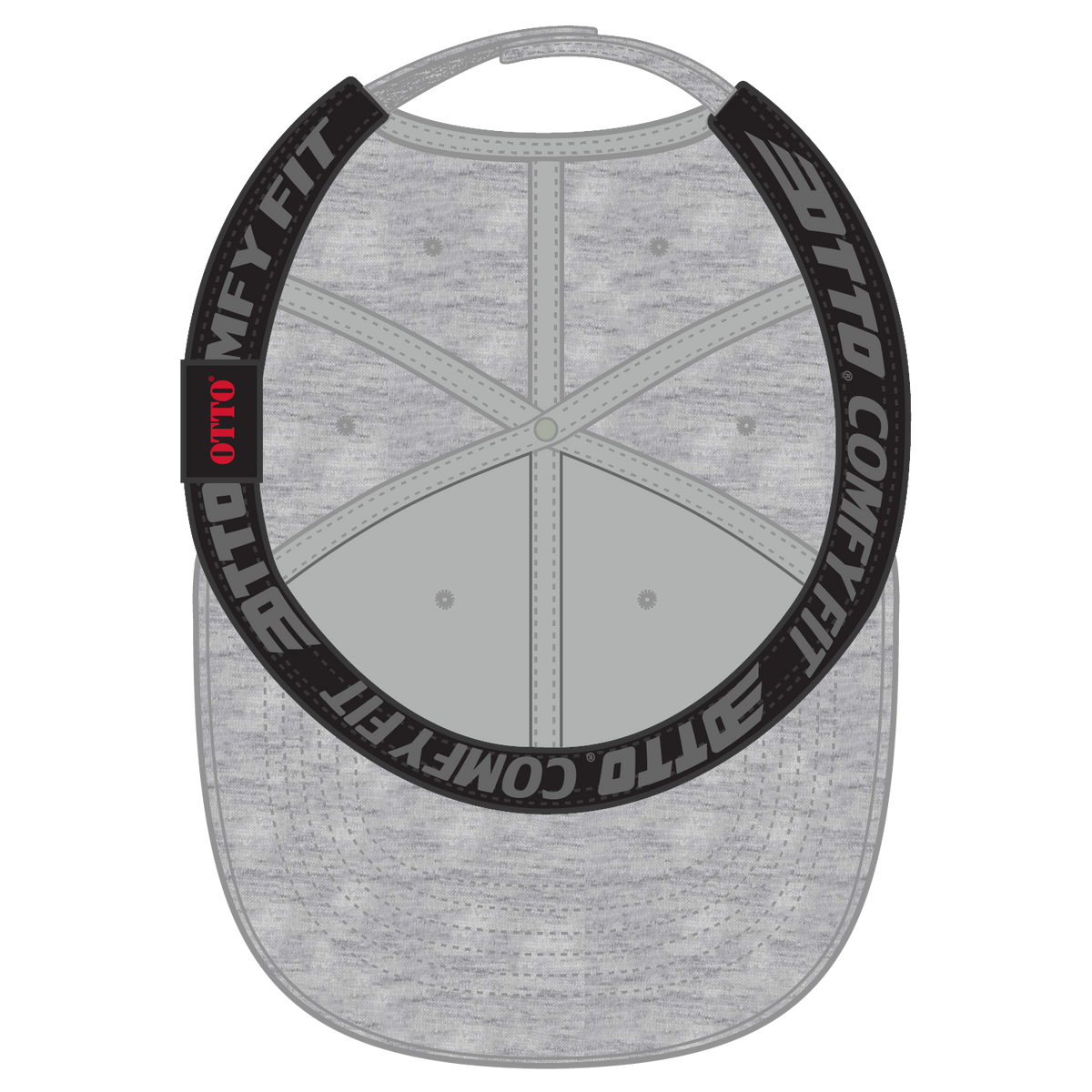 Inside View of 074A - Heath. Gray OTTO CAP "OTTO COMFY FIT" 6 Panel Low Profile Baseball Cap