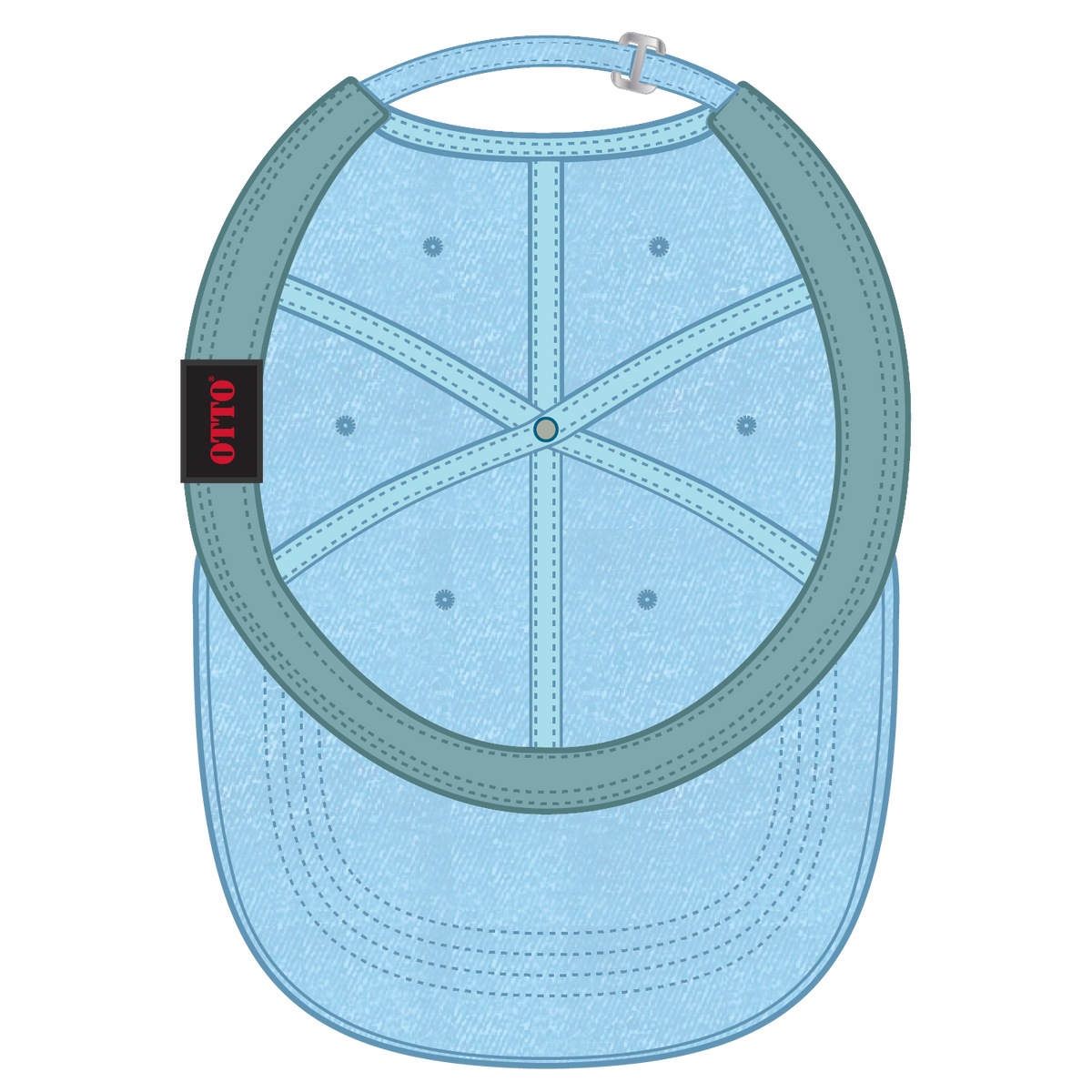 Inside View of 075 - Lt. Blue OTTO CAP 6 Panel Low Profile Dad Hat