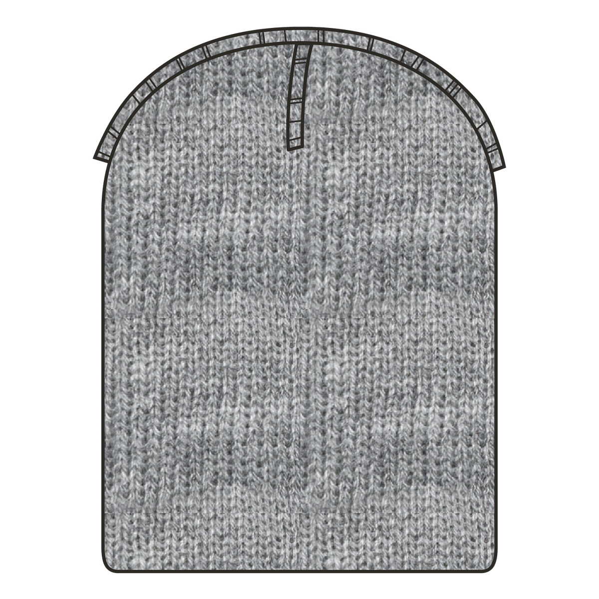 Inside View of 080 - Heath. Black OTTO CAP 9 1/2" Premium Rib Knit Beanie