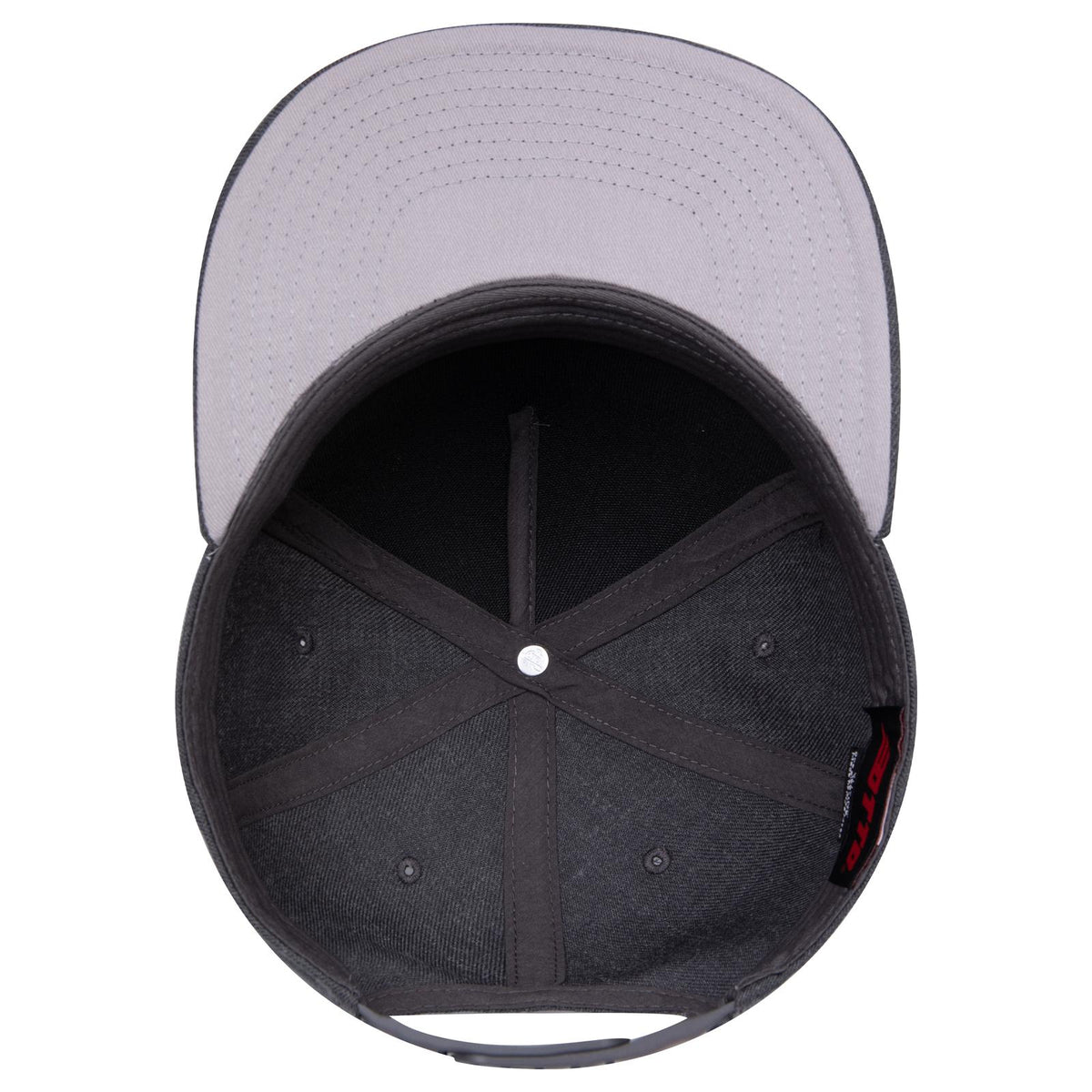 Inside View of 080 - Heath. Black OTTO CAP "OTTO SNAP" 5 Panel Pro Style Snapback Hat