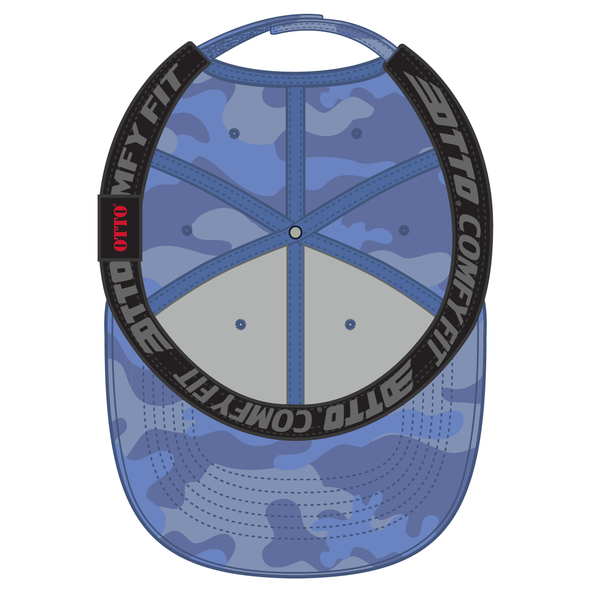 Inside View of 0830 - Cb.Blu/Sk.Blu OTTO CAP "OTTO COMFY FIT" 6 Panel Low Profile Baseball Cap