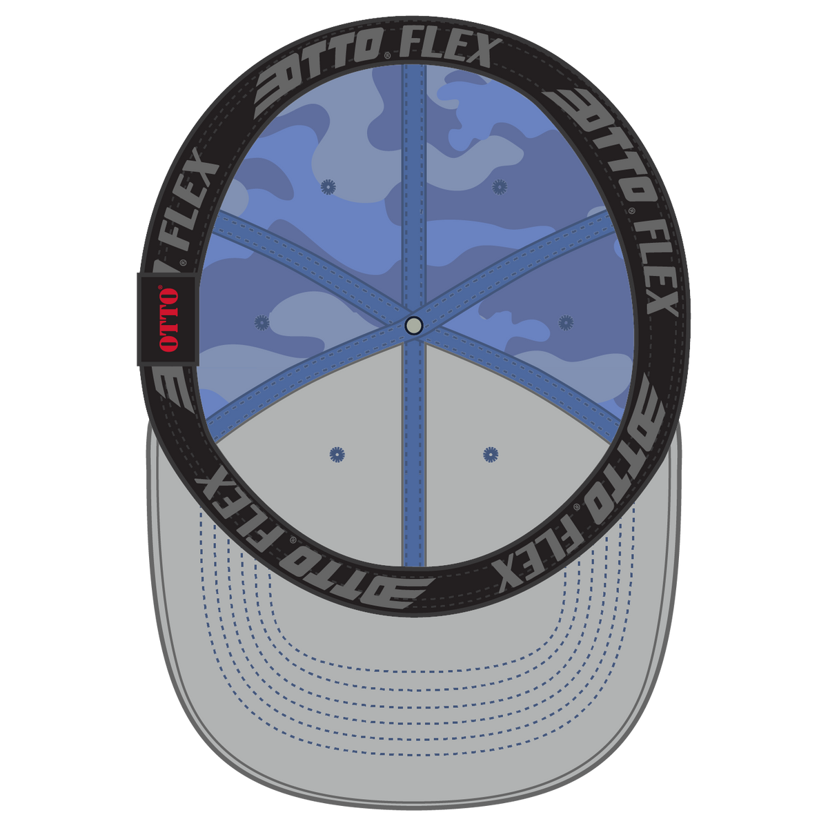 Inside View of 0830 - Cb.Blu/Sk.Blu OTTO CAP "OTTO FLEX" Fitted 6 Panel Low Profile Baseball Cap