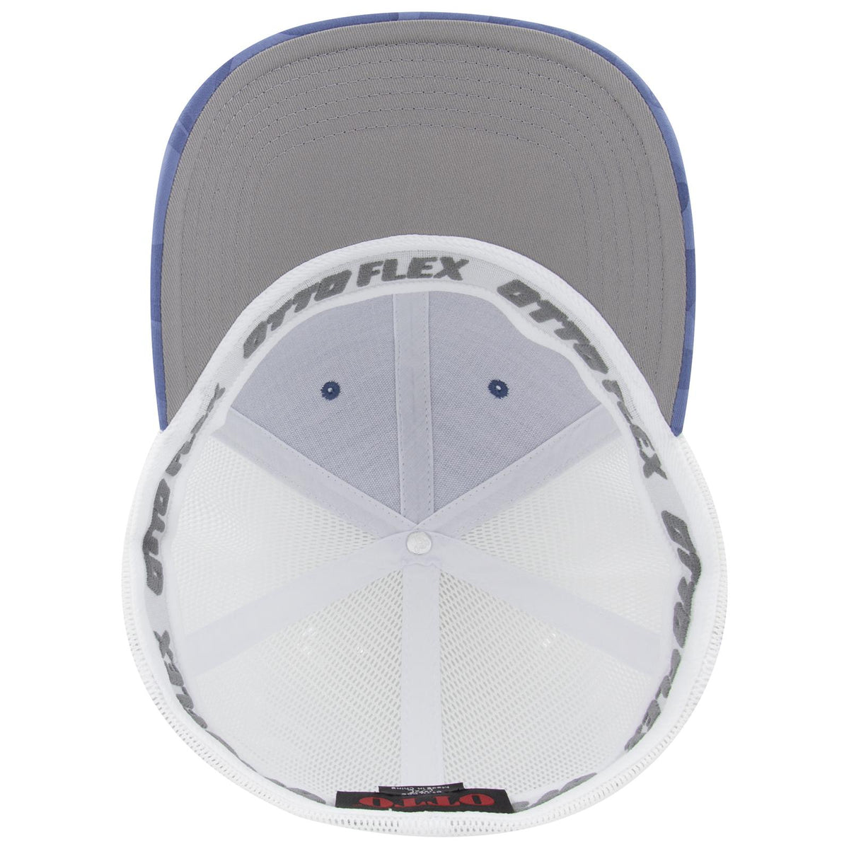 Inside View of 083016 - Cb.Blu/Sk.Blu/Wht OTTO CAP "OTTO FLEX" Fitted 6 Panel Low Profile Mesh Back Trucker Hat