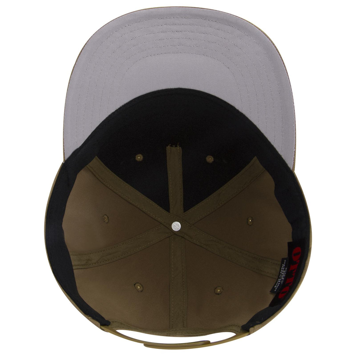 Inside View of 084 - Coyote Brown OTTO CAP 5 Panel Pro Style Baseball Cap