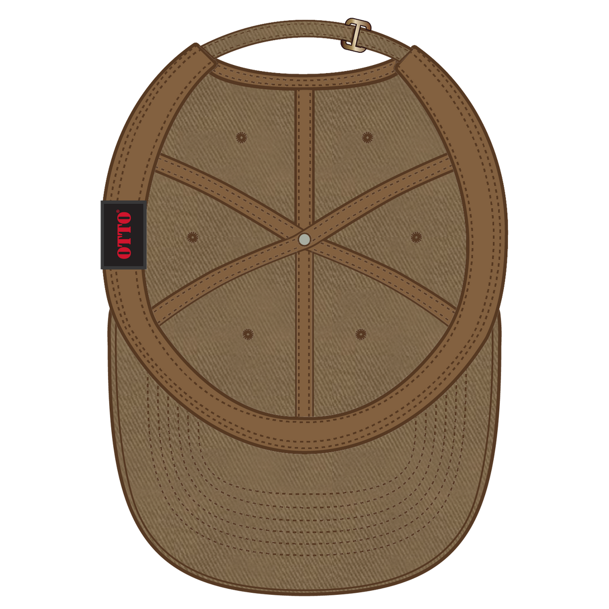 Inside View of 084 - Coyote Brown OTTO CAP 6 Panel Low Profile Dad Hat