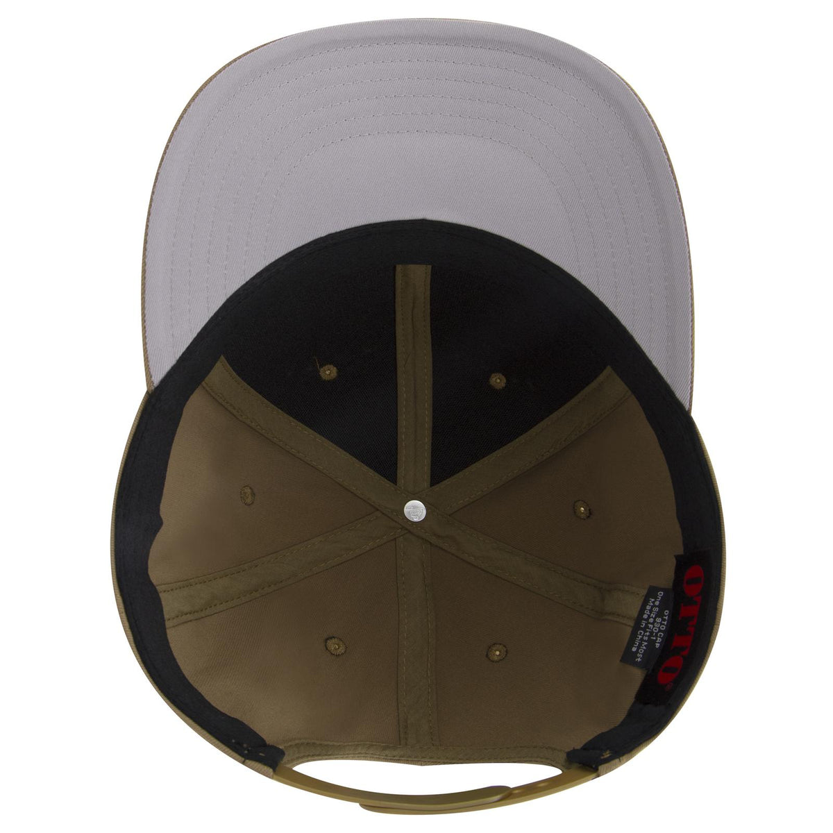 Inside View of 084 - Coyote Brown OTTO CAP 6 Panel Pro Style Baseball Cap