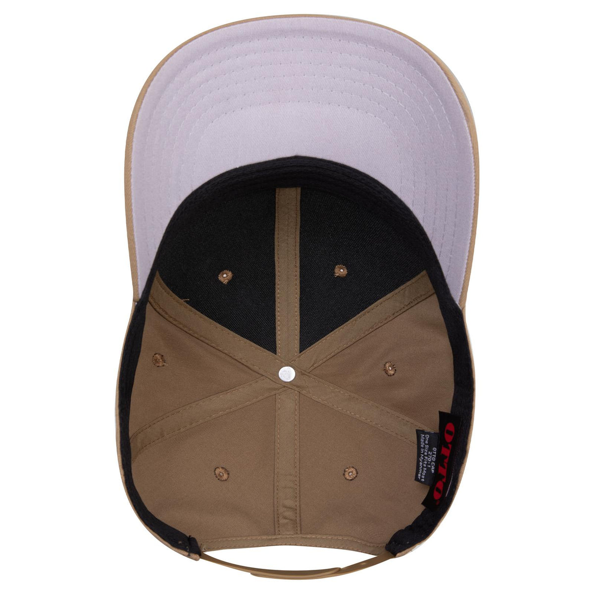Inside View of 084 - Coyote Brown OTTO CAP Seamless 6 Panel Mid Profile Baseball Cap