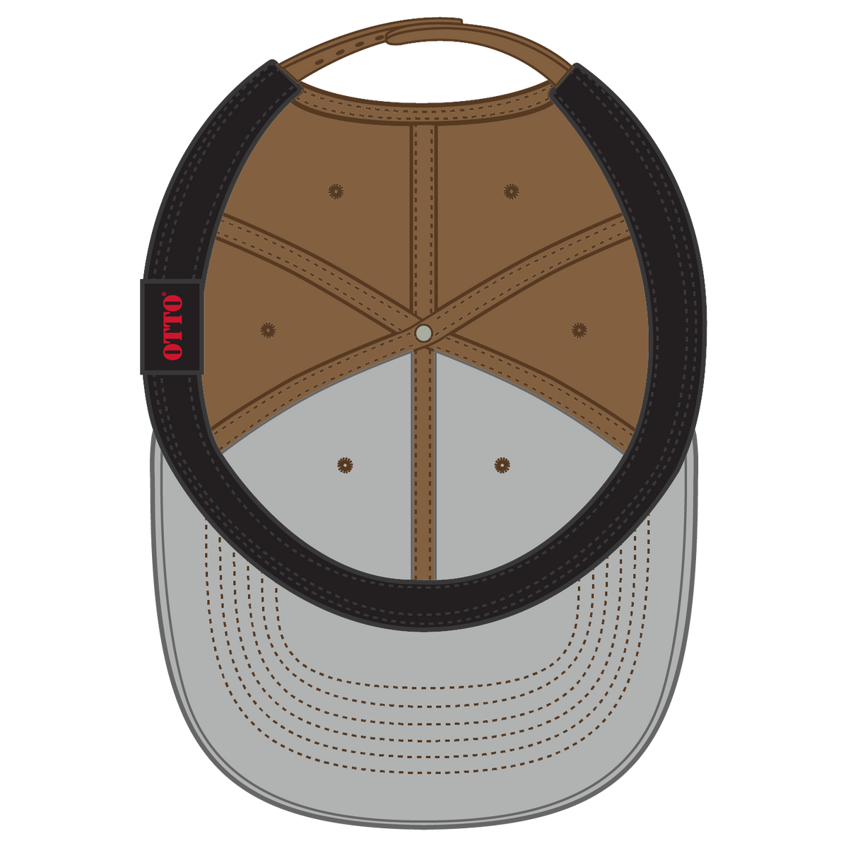 Inside View of 084 - Coyote Brown OTTO CAP Seamless 6 Panel Mid Profile Baseball Cap