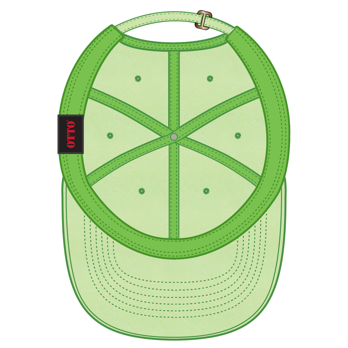 Inside View of 088 - N. Green OTTO CAP 6 Panel Low Profile Dad Hat