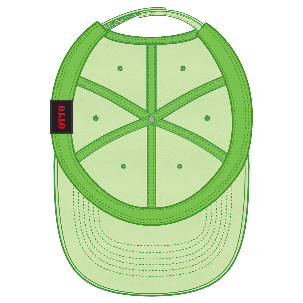 Inside View of 088 - N. Green OTTO CAP 6 Panel Low Profile Dad Hat