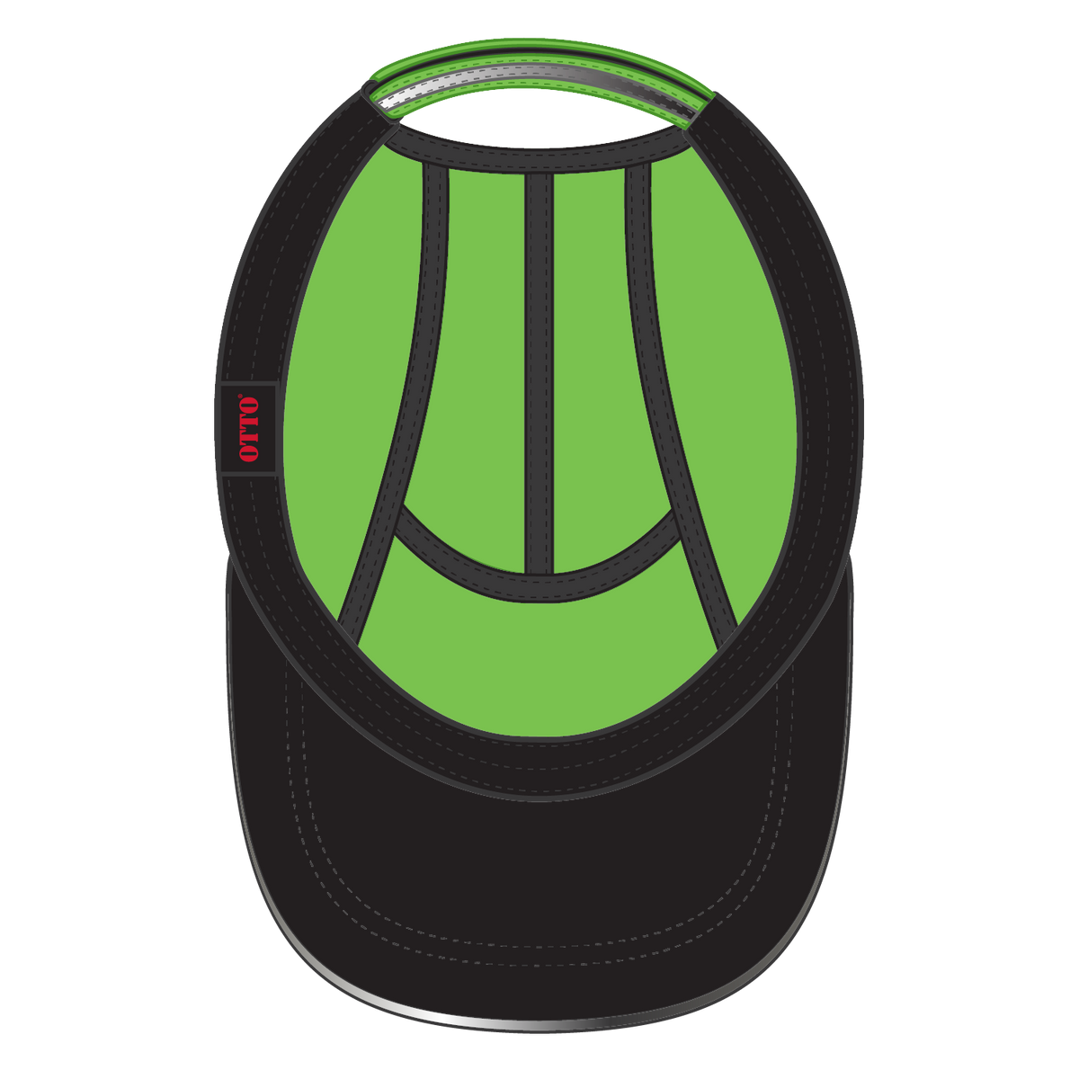 Inside View of 088 - N. Green OTTO CAP Reflective 5 Panel Running Cap