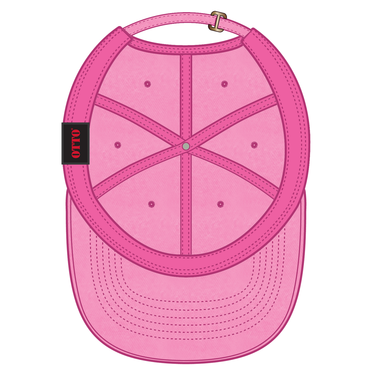 Inside View of 089 - N. Pink OTTO CAP 6 Panel Low Profile Dad Hat
