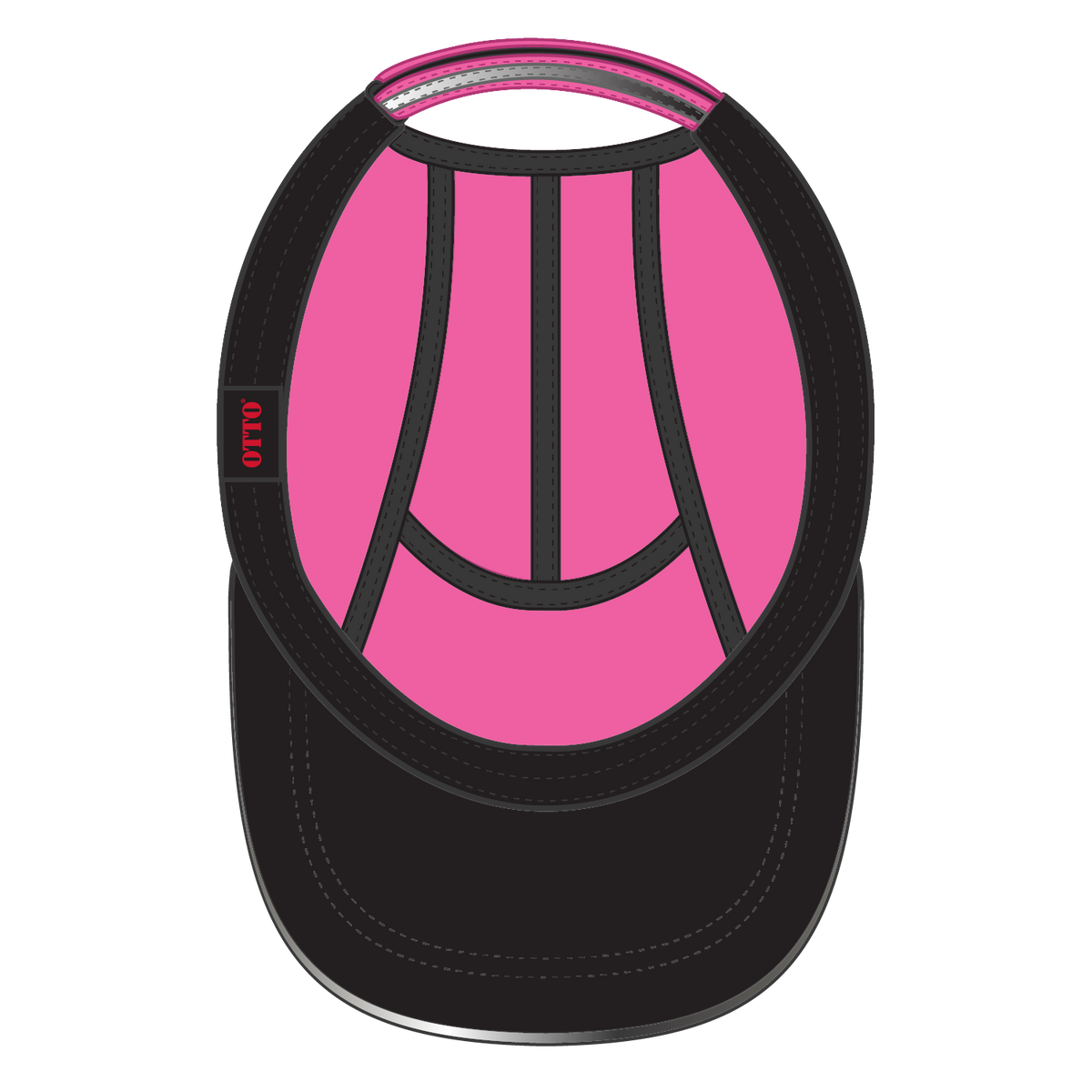 Inside View of 089 - N. Pink OTTO CAP Reflective 5 Panel Running Cap