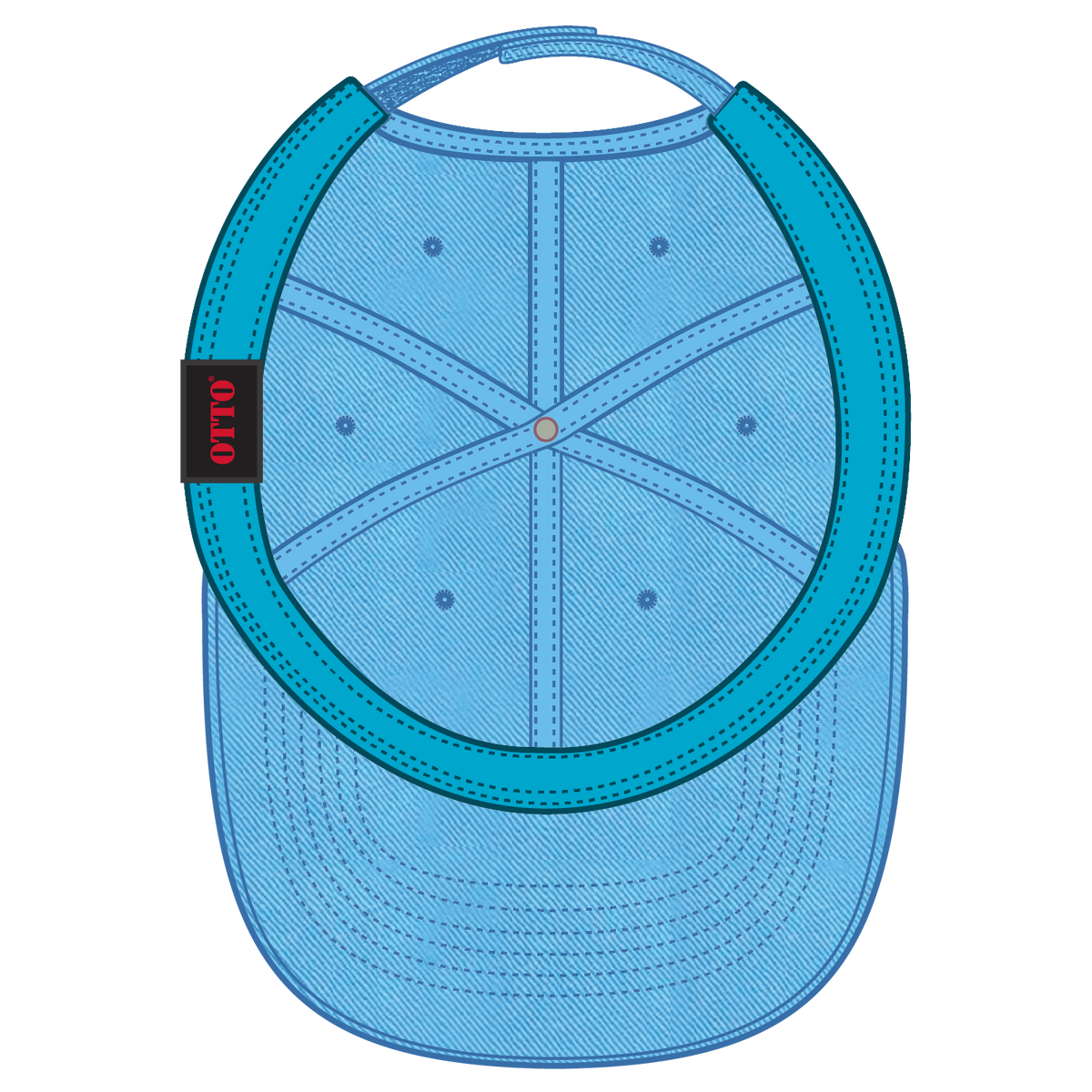 Inside View of 097 - Aqua OTTO CAP 6 Panel Low Profile Dad Hat