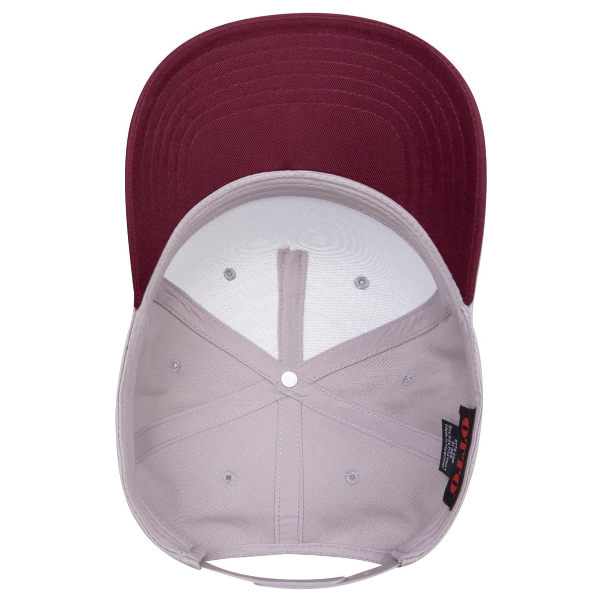 Inside View of 1014 - Marn/Gry OTTO CAP 5 Panel Mid Profile Baseball Cap