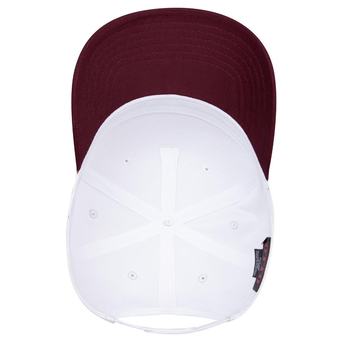 Inside View of 1016 - Marn/Wht OTTO CAP 5 Panel Mid Profile Baseball Cap