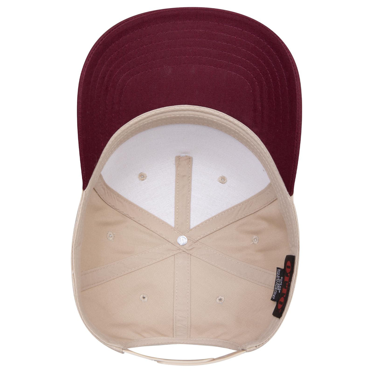 Inside View of 1032 - Marn/Kha OTTO CAP 5 Panel Mid Profile Baseball Cap