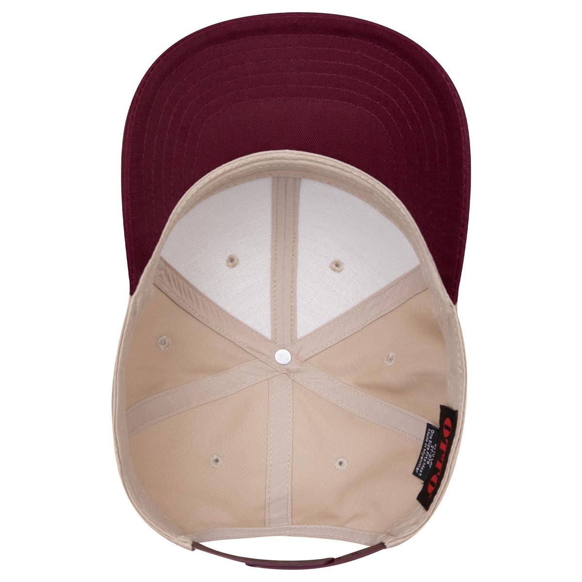 Inside View of 1032 - Marn/Kha OTTO CAP 6 Panel Mid Profile Baseball Cap