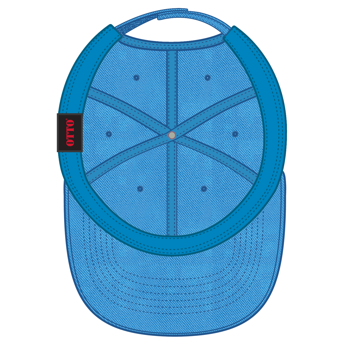 Inside View of 104 - Lake Blue OTTO CAP 6 Panel Low Profile Dad Hat