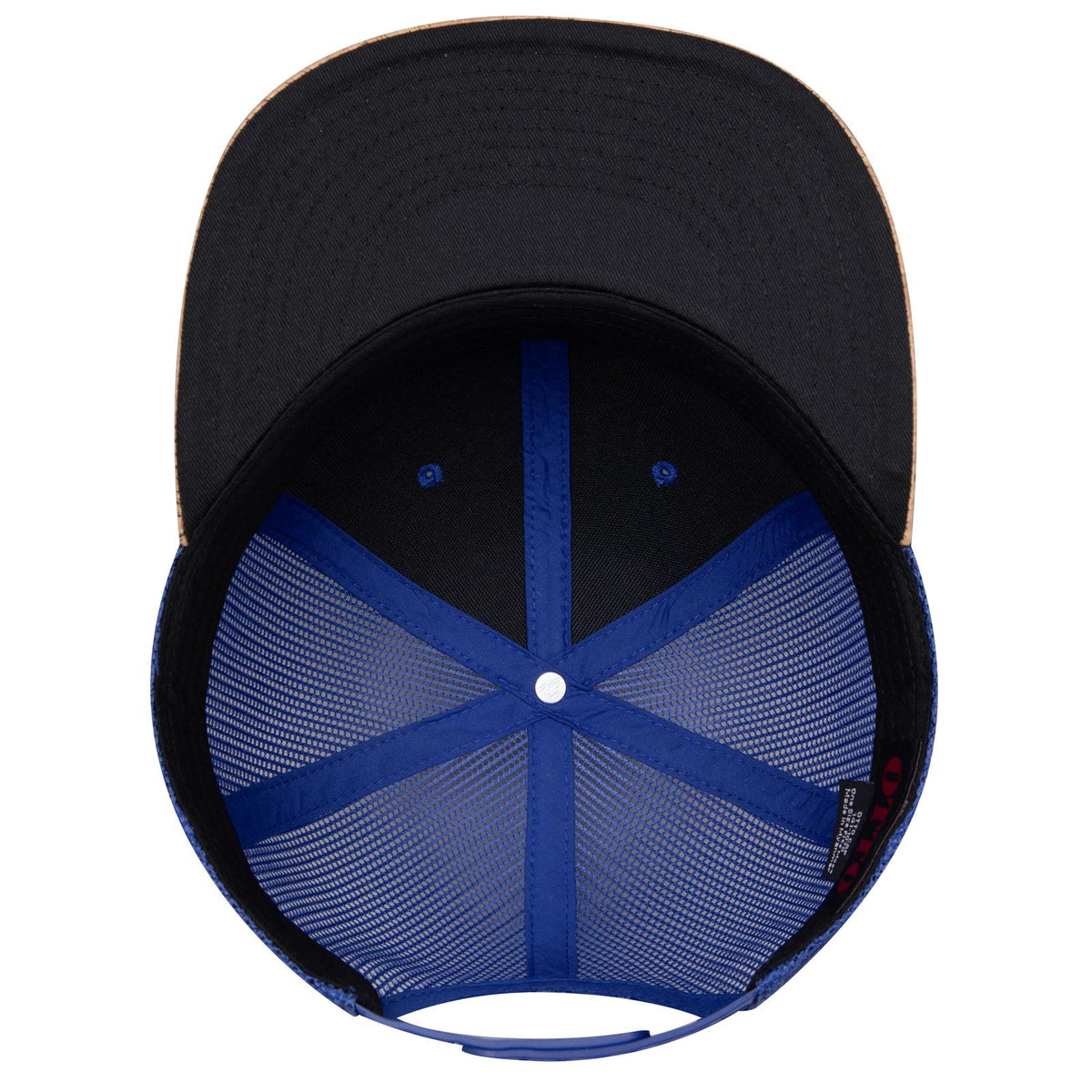 Inside View of 11201 - Cork/Ryl OTTO CAP "OTTO SNAP" 6 Panel Pro Style Mesh Back Trucker Snapback Hat