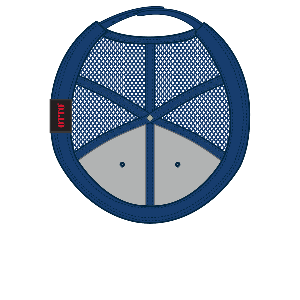 Inside View of 11201 - Cork/Ryl OTTO CAP "OTTO SNAP" 6 Panel Pro Style Mesh Back Trucker Snapback Hat