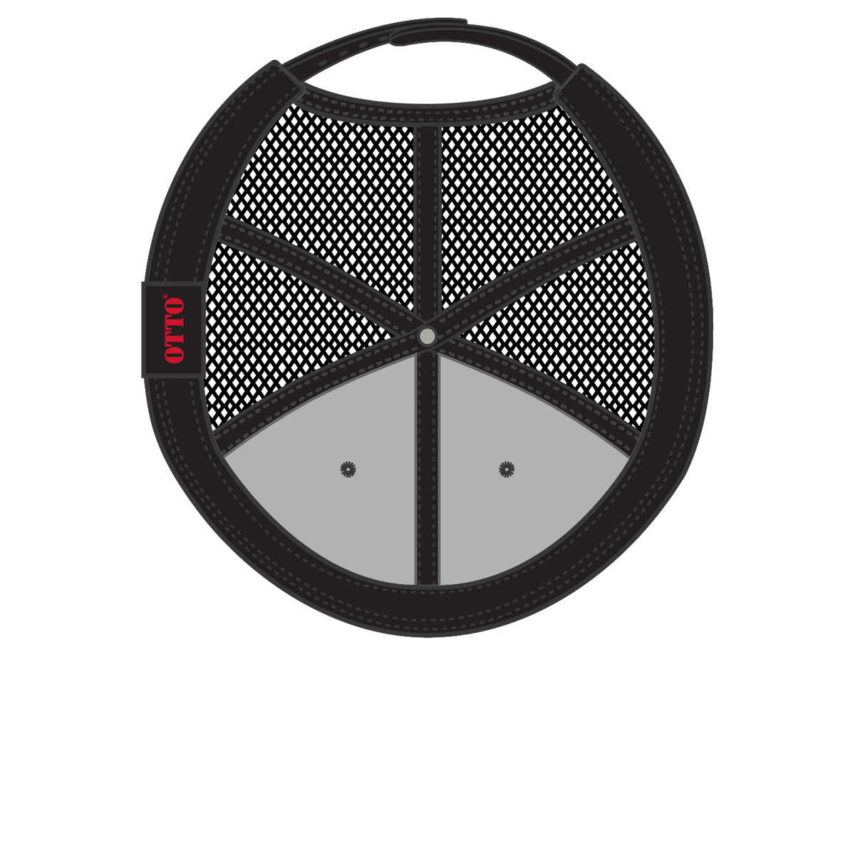 Inside View of 11203 - Cork/Blk OTTO CAP "OTTO SNAP" 6 Panel Pro Style Mesh Back Trucker Snapback Hat