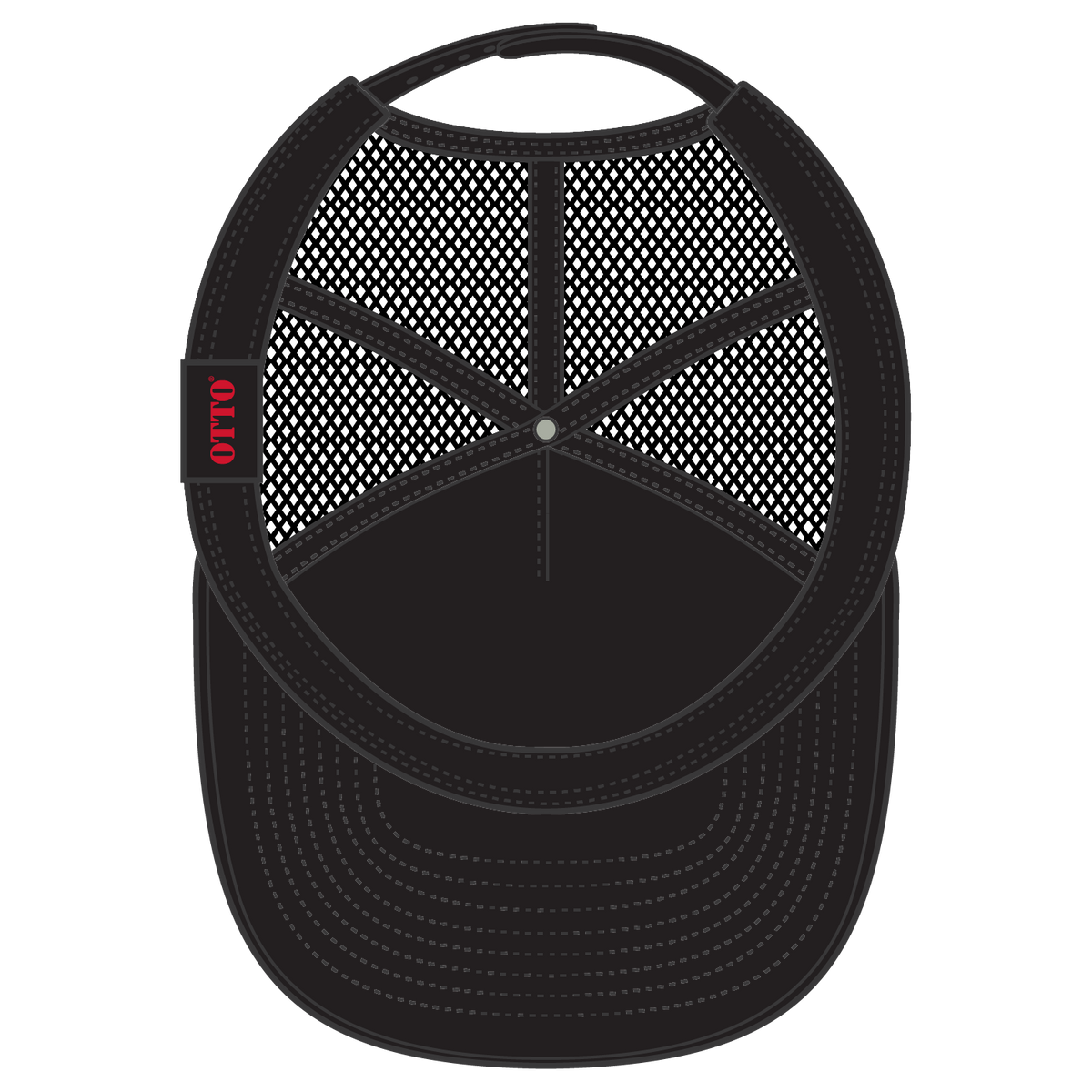 Inside View of 11203B - Cork/Blk OTTO CAP "OTTO SNAP" 5 Panel Pro Style Mesh Back Trucker Snapback Hat