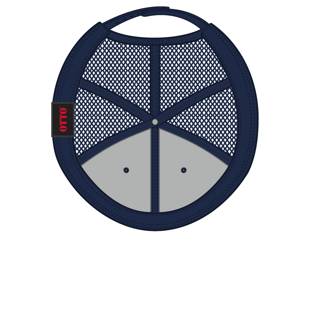 Inside View of 11204 - Cork/Nvy OTTO CAP "OTTO SNAP" 6 Panel Pro Style Mesh Back Trucker Snapback Hat