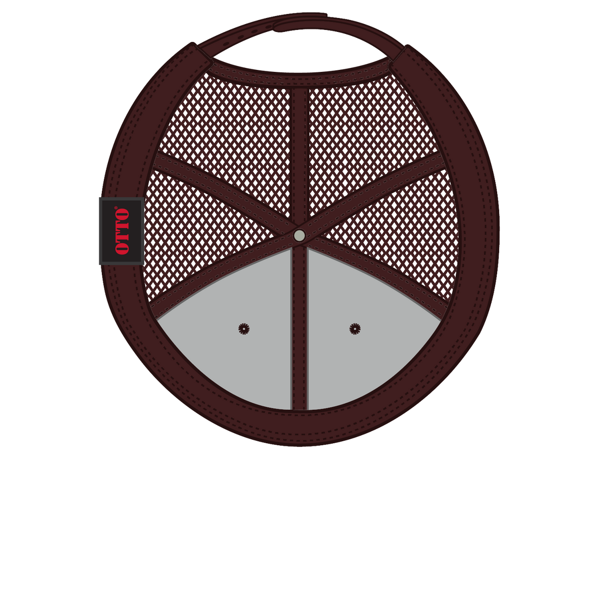 Inside View of 11207 - Cork/Brn OTTO CAP "OTTO SNAP" 6 Panel Pro Style Mesh Back Trucker Snapback Hat